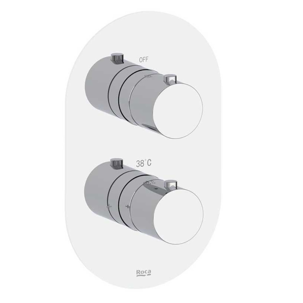Cut out image of the Roca Splash-T Chrome 1 Outlet Concealed Thermostatic Shower Valve